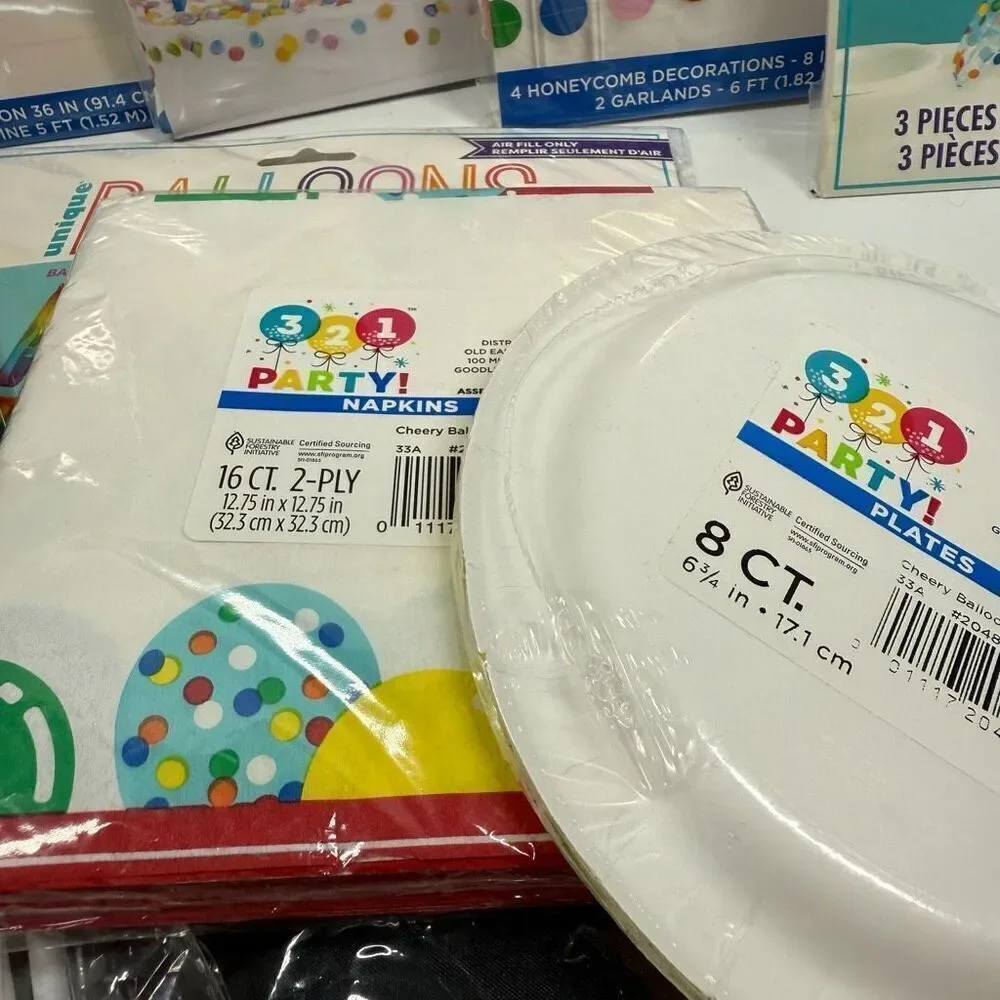 D39. Party Decorations- 9 piece birthday rainbow flags, progress pride flag, ass
